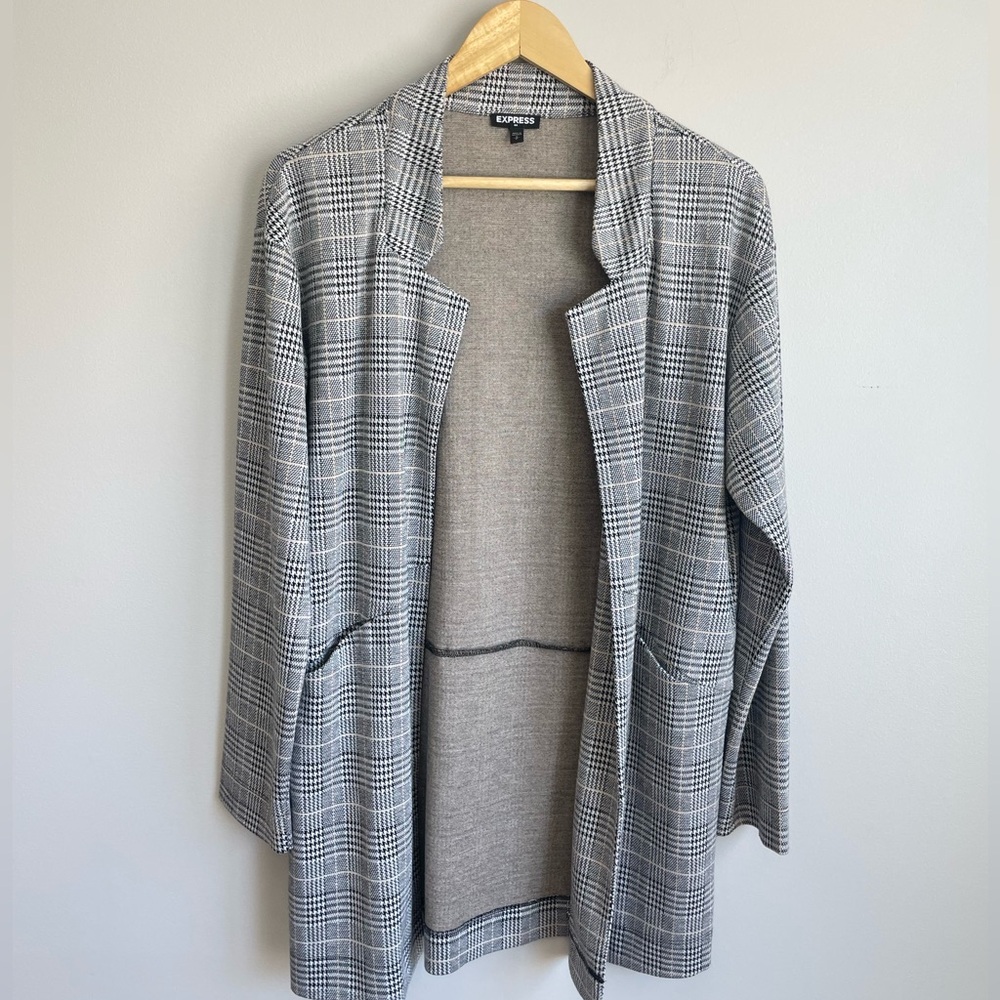 Express Plaid Dressy Cardigan